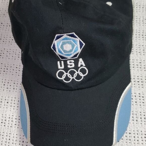 LAST CHANCE Corp Logo Embroidered U.S.A. Olympics Expandable Blue BaseBall Cap - Picture 2 of 5